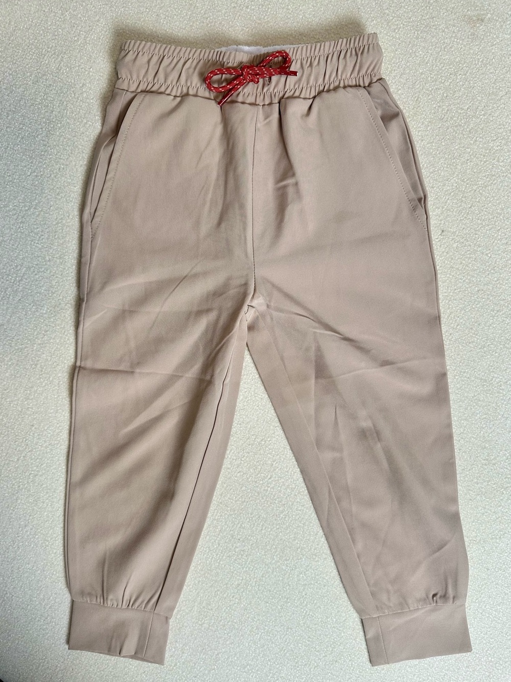 NWOT Little Paper Kids Khaki Campbell Sport Jogger Uniform Pant 3T
